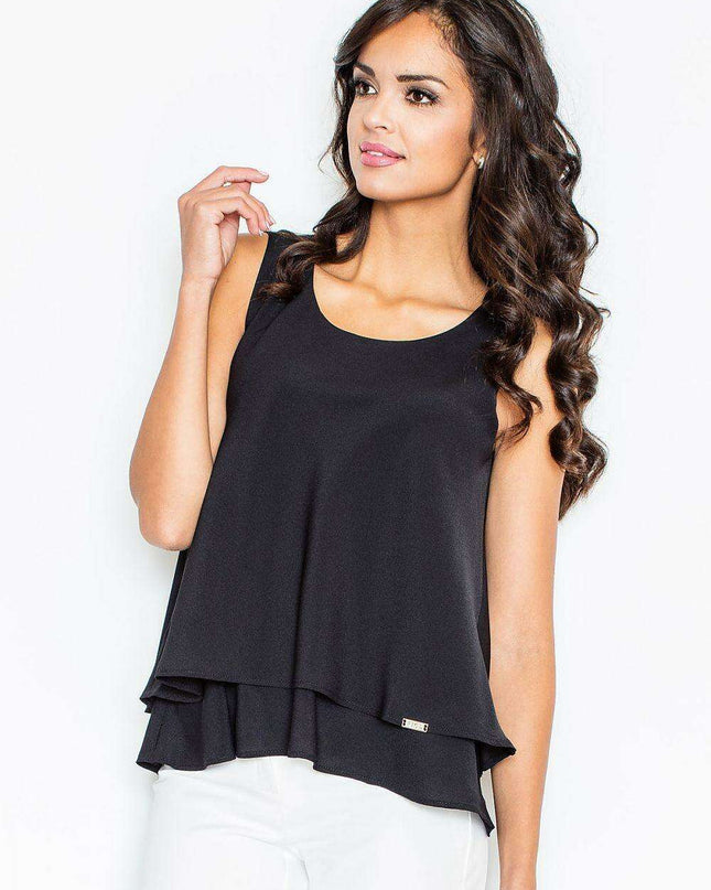 Elegant Double-Layered Rib-Knit Camisole by Figl