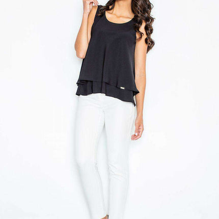 Elegant Double-Layered Rib-Knit Camisole by Figl