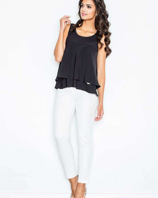 Elegant Double-Layered Rib-Knit Camisole by Figl