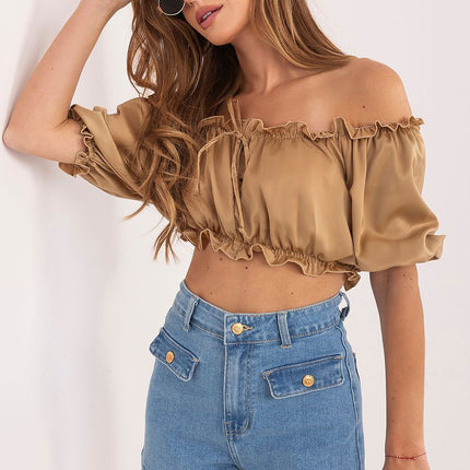 Factory Price Women's Denim Shorts with Distressed Finish and High Wai