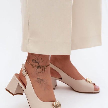 Step in Style Women's Professional Heel Sandals with Comfort Footbed