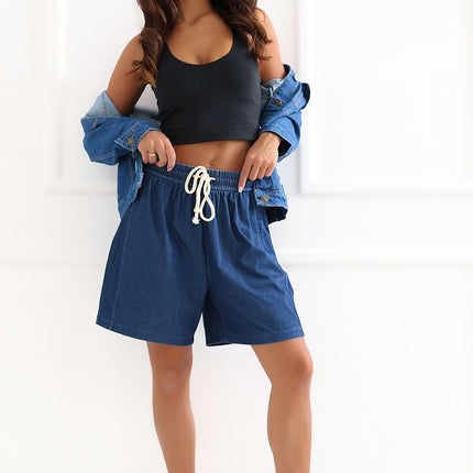 Italy Moda Professional Tailored Shorts with Pockets and Stretch Fabri