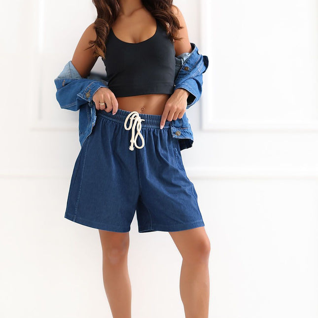 Italy Moda Professional Tailored Shorts with Pockets and Stretch Fabri