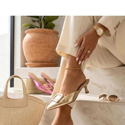 Solea Heeled Sandals with Cushioned Insole and Elegant Design