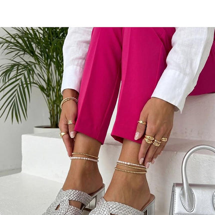 Solea Professional Heeled Sandals with Cushioned Insole & Adjustable S