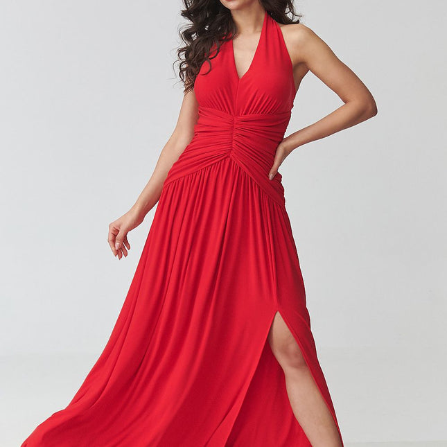 Makadamia Elegant Long Dress with Sleeveless Design and Pockets