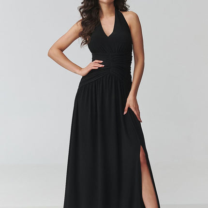 Makadamia Elegant Long Dress with Sleeveless Design and Pockets