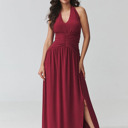 Makadamia Elegant Long Dress with Sleeveless Design and Pockets