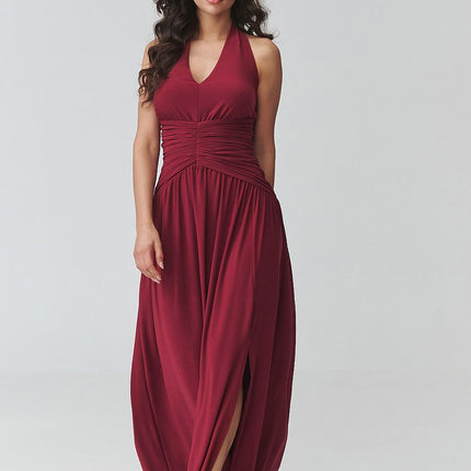 Makadamia Elegant Long Dress with Sleeveless Design and Pockets