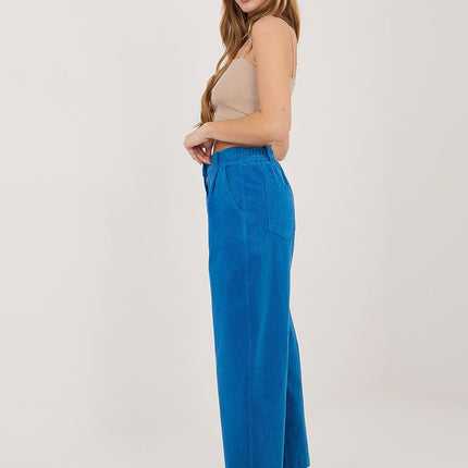 Rue Paris Women's Professional Corduroy Trousers with Pockets, Slim Fi