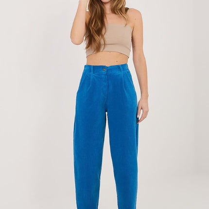 Rue Paris Women's Professional Corduroy Trousers with Pockets, Slim Fi