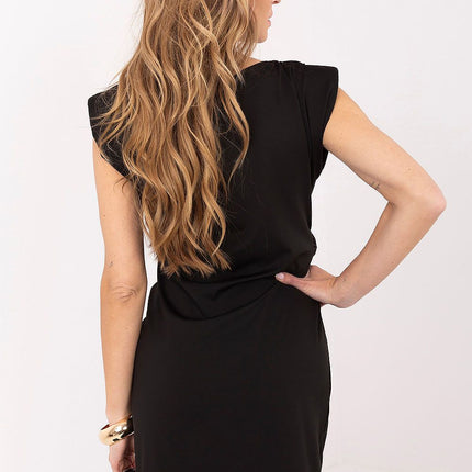 Italy Moda Elegant Cocktail Dress with Lace Details and Sleeveless Des