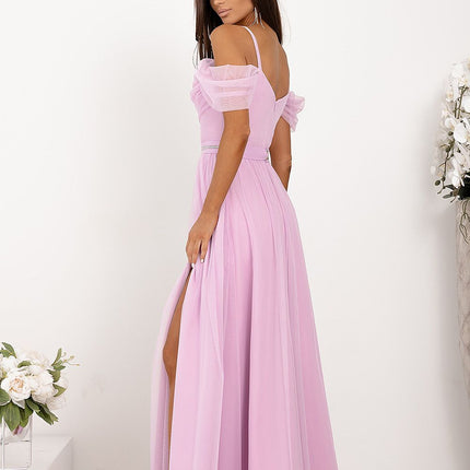 With You Elegant Long Dress with Pockets and Adjustable Straps