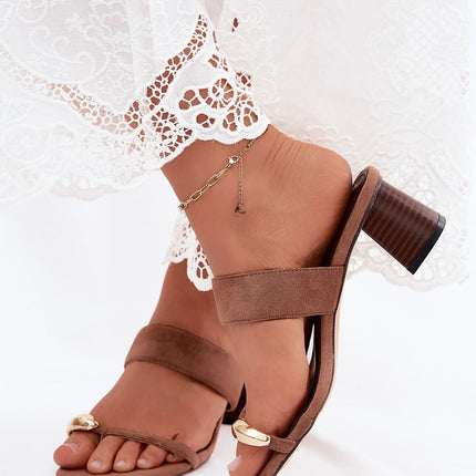 Step in Style Women's Heeled Sandals with Cushioned Footbed & Adjustab