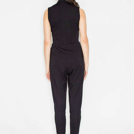 Chic Elegance: Tailored Viscose Jumpsuit with Practical Side Pockets