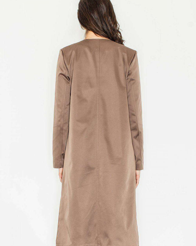 Elegant Knit Coat with Waist Tie - Figl 50058