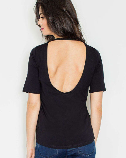 Chic Asymmetrical Blouse with Unique Draped Back Design