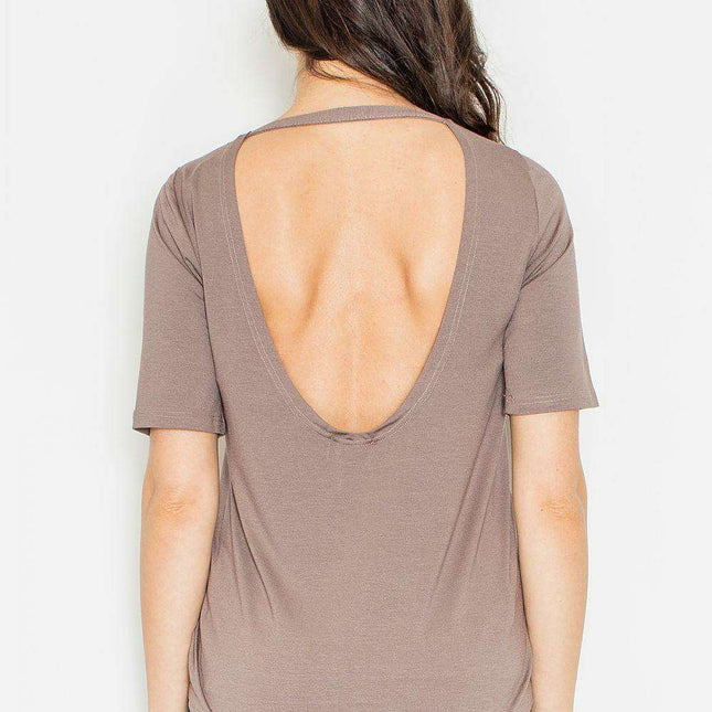 Stylish Asymmetrical Blouse with Eye-Catching Back Design
