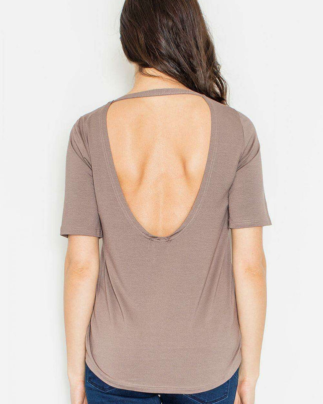 Stylish Asymmetrical Blouse with Eye-Catching Back Design