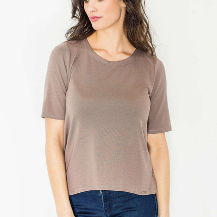 Stylish Asymmetrical Blouse with Eye-Catching Back Design