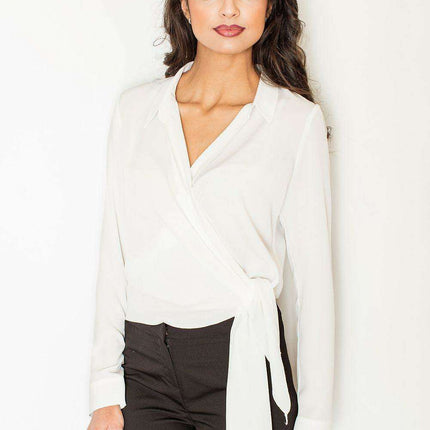 Elegant Crepe Blouse with Stylish Waist Tie - Premium Collection