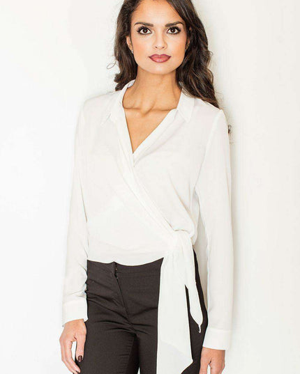Elegant Crepe Blouse with Stylish Waist Tie - Premium Collection