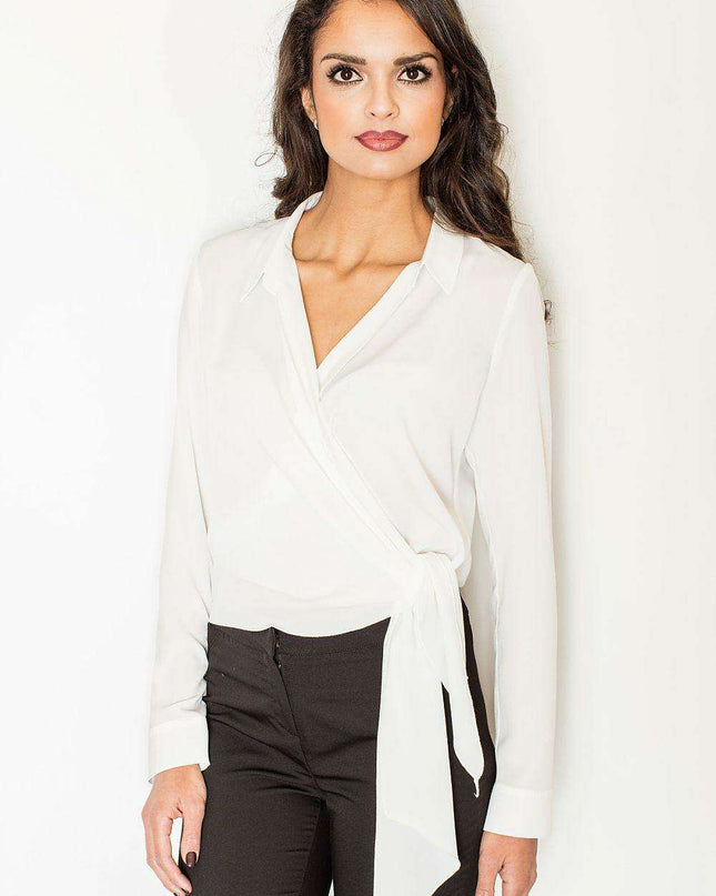 Elegant Crepe Blouse with Stylish Waist Tie - Premium Collection