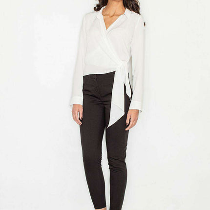 Elegant Crepe Blouse with Stylish Waist Tie - Premium Collection