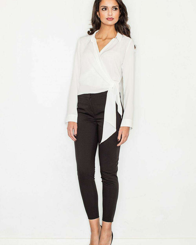 Elegant Crepe Blouse with Stylish Waist Tie - Premium Collection