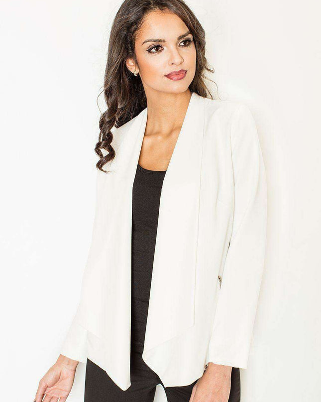 Chic Zip-Up Jacket with Plush Interior and Practical Zip Pockets