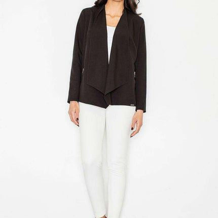 Stylish Zip-Up Jacket with Trendy Zip Pockets and Sizing Information