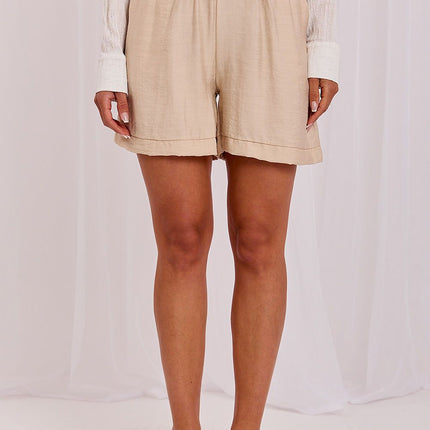 Rue Paris Women's Tailored Shorts with Pockets and Stretch Fabric
