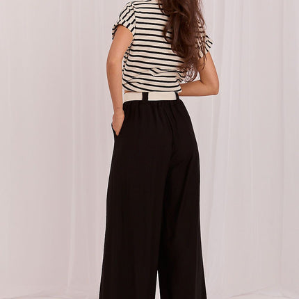 Rue Paris Women's Professional Trousers with Stretch Fabric and Pocket