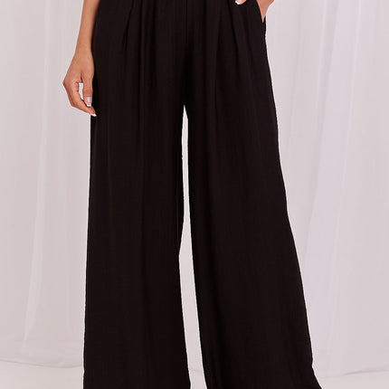 Rue Paris Women's Professional Trousers with Stretch Fabric and Pocket