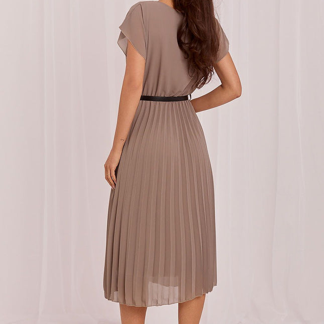 Rue Paris Elegant Daydress with Pockets and Belted Waist - Professiona