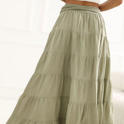 Italy Moda Elegant Long Skirt with Flattering A-Line Cut and Pockets