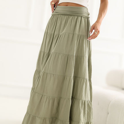 Italy Moda Elegant Long Skirt with Flattering A-Line Cut and Pockets
