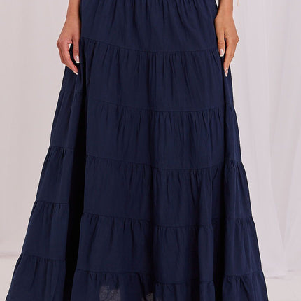 Italy Moda Elegant Long Skirt with Pleated Design and Comfortable Fit