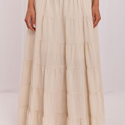 Italy Moda Elegant Long Skirt with High Waist and Flowing Design