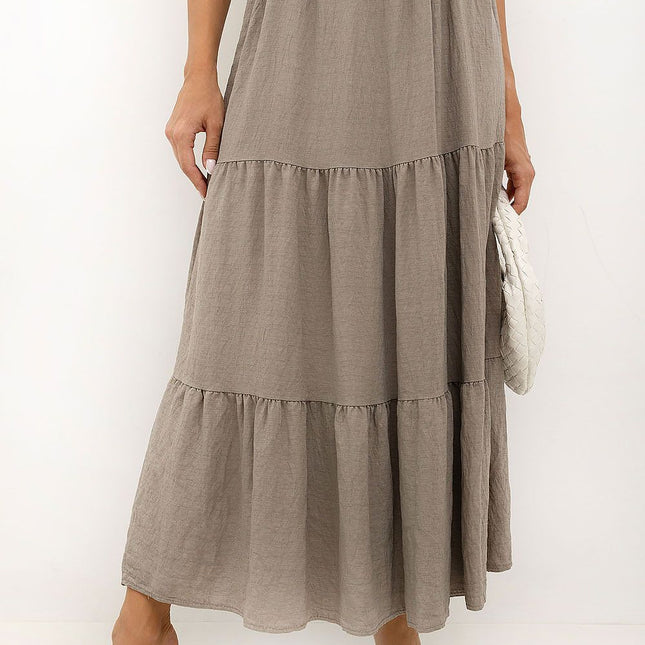 Italy Moda Elegant Long Skirt with High Waist and Flowing Design