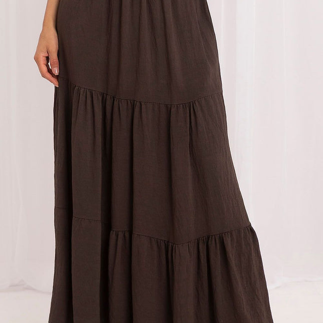 Italy Moda Elegant Long Skirt with Pockets and Comfortable Fit