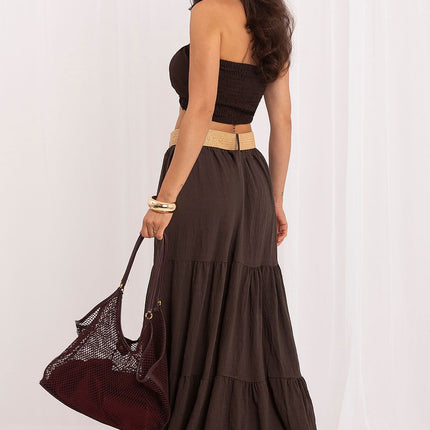 Italy Moda Elegant Long Skirt with Pockets and Comfortable Fit