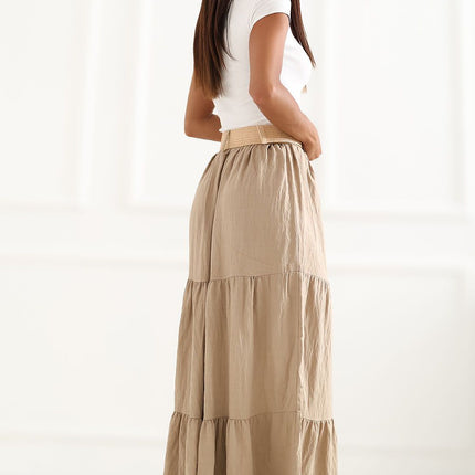 Italy Moda Elegant Long Skirt with Flattering A-Line Cut and Pockets