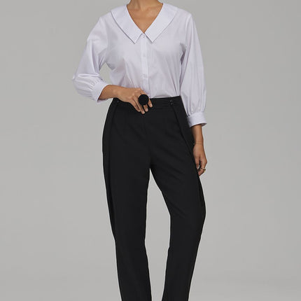 Nife Women's Professional Trousers with Tailored Fit and Stretch Fabri
