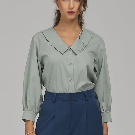 Nife Women's Professional Button-Up Shirt with Elegant Fit and Soft Fa