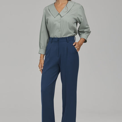 Nife Women's Professional Button-Up Shirt with Elegant Fit and Soft Fa