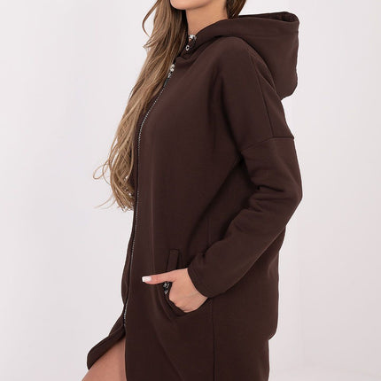 Trendy Parisian Longline Hoodie With Zip Details In Style - Très Elite