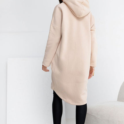 Trendy Parisian Longline Hoodie With Zip Details In Style - Très Elite