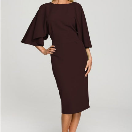 Elegant Ruffled Sleeve Cocktail Dress - Très Elite