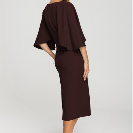 Elegant Ruffled Sleeve Cocktail Dress - Très Elite